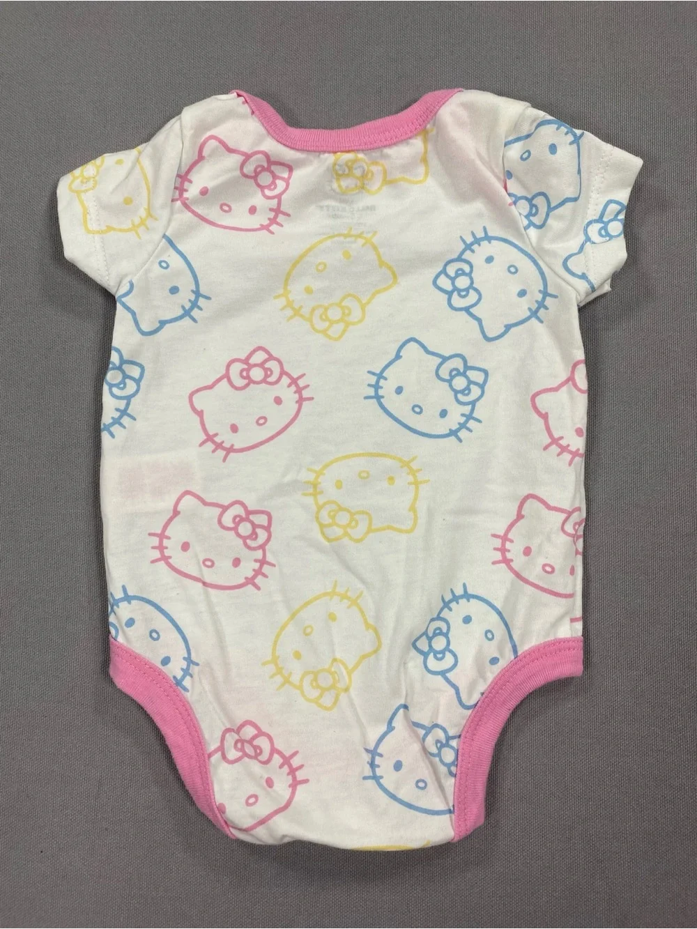 Hello Kitty Pink, White & Yellow Short-Sleeve Baby One-Piece Bodysuit Set